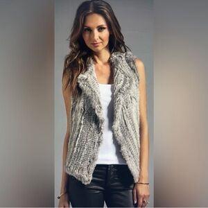 Joie Andoni rabbit fur vest size small